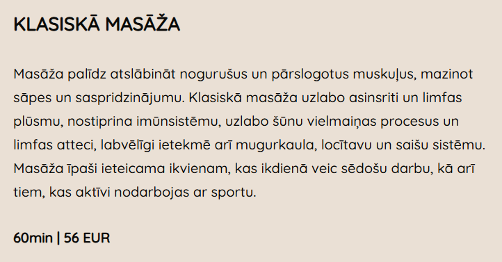 Laipa Spa masāža