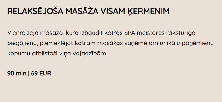 Laipa Spa masāža