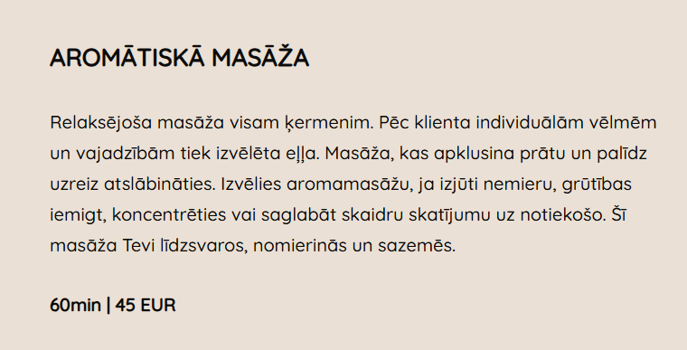 Laipa Spa masāža