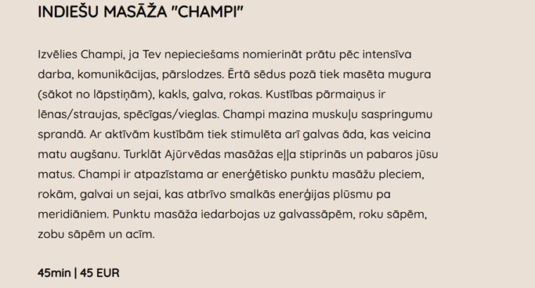 Laipa Spa masāža