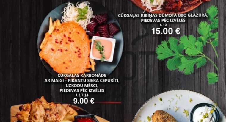 Hot Cafe Ēdienkarte