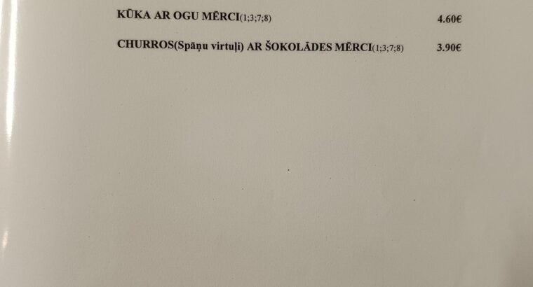 Ķēķis Ēdienkarte