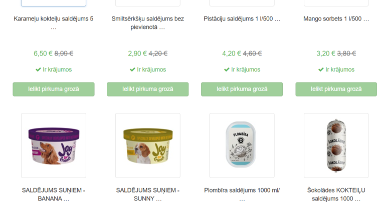 Druvas Saldējuma Aprīļa interneta veikala atlaides