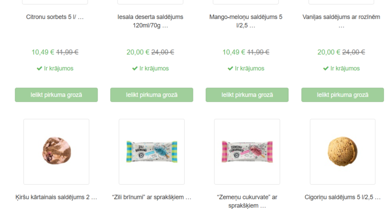 Druvas Saldējuma Aprīļa interneta veikala atlaides