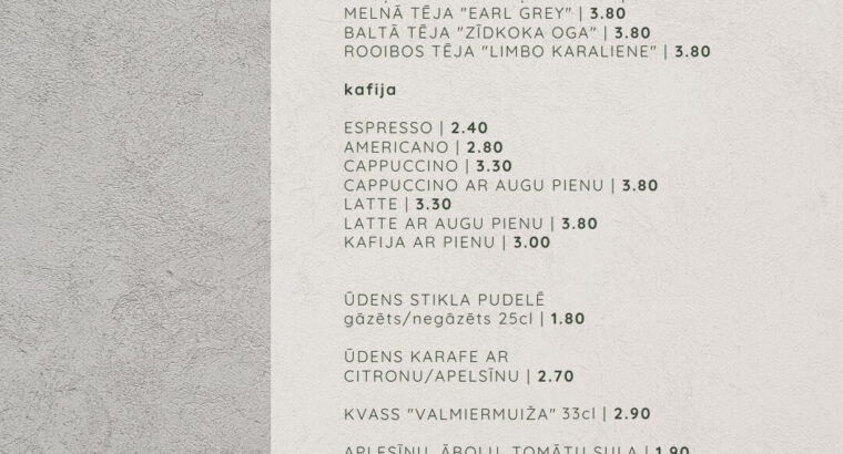 Laipa SPA Brasērija | Restorāns ēdienkarte