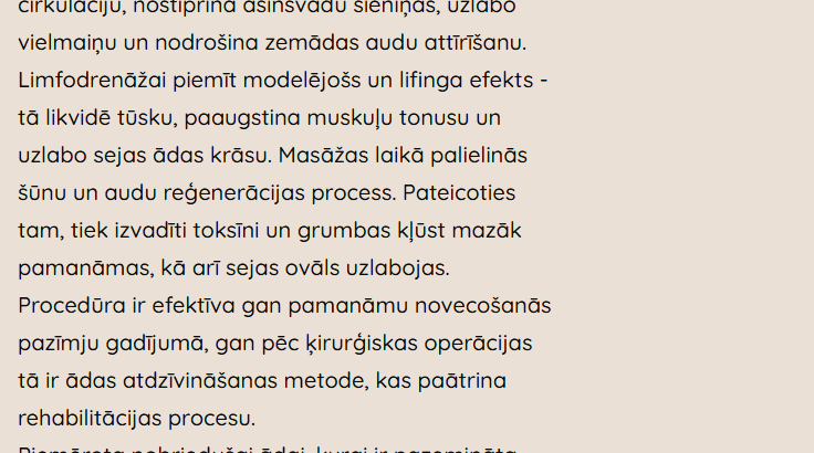 Laipa SPA, Sejas procedūras