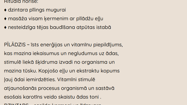 Laipa SPA, SPA Rituāli