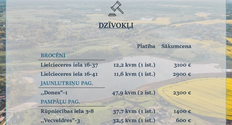 Aktuālās Saldus novada pašvaldības izsoles