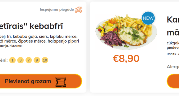 Stender`s Pica ēdienkarte