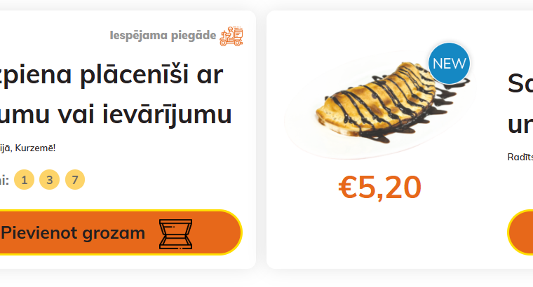 Stender`s Pica ēdienkarte