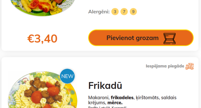 Stender`s Pica Bērnu ēdienkarte